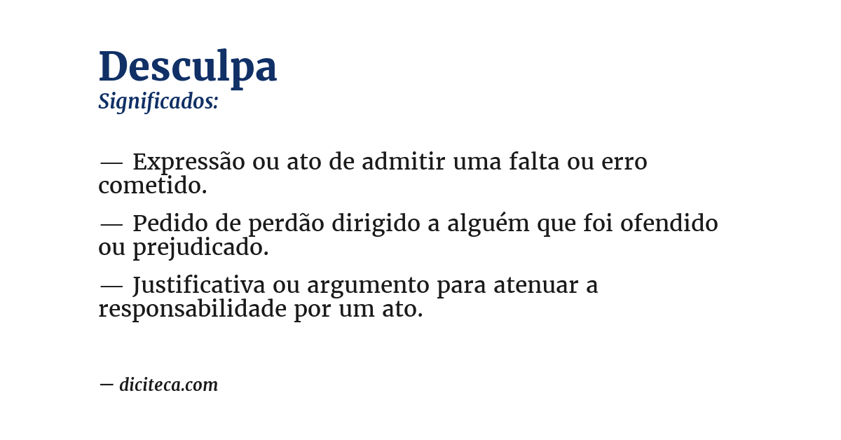 Significado de desculpa
