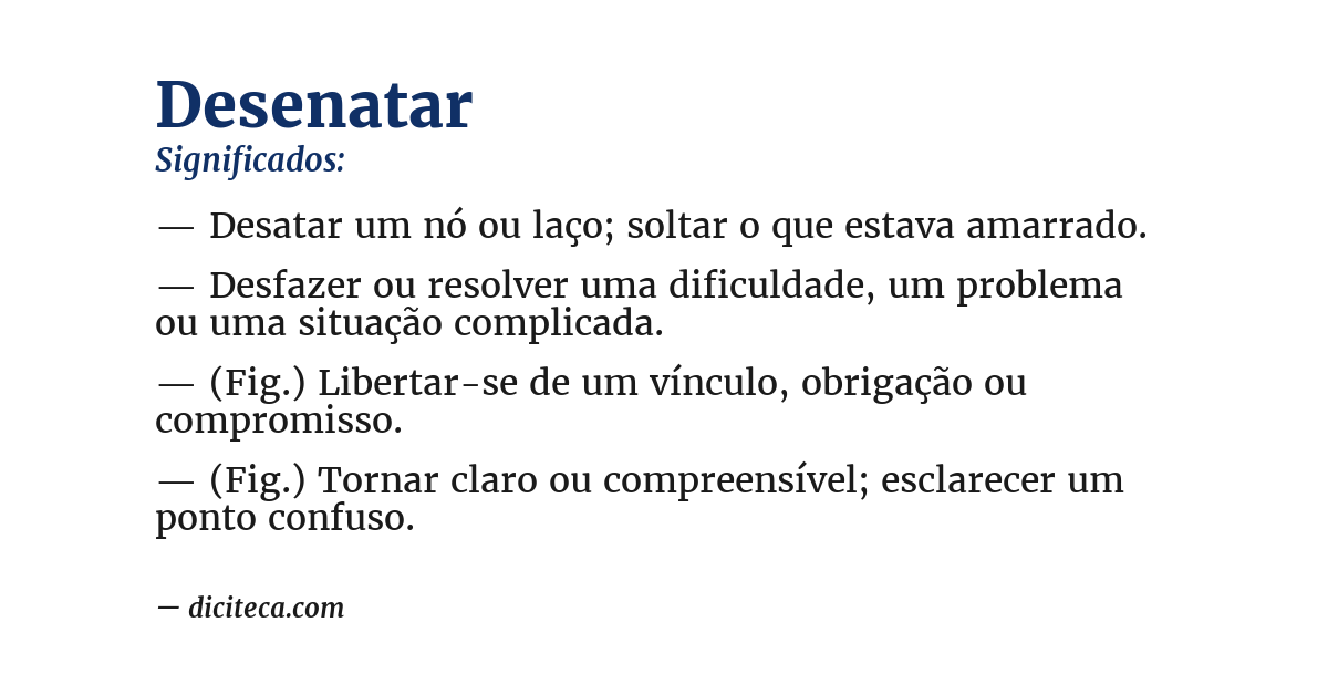 Significado de desenatar