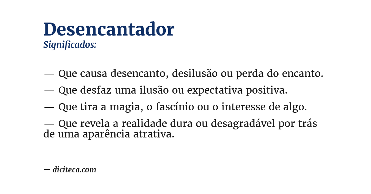 Significado de desencantador