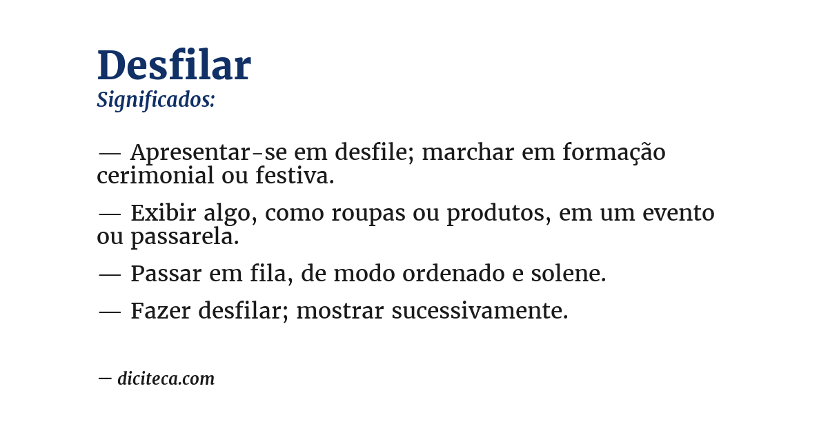 Significado de desfilar