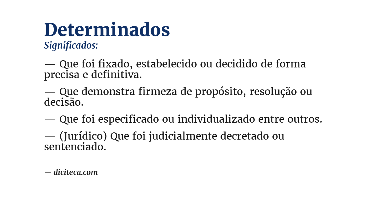 Significado de determinados