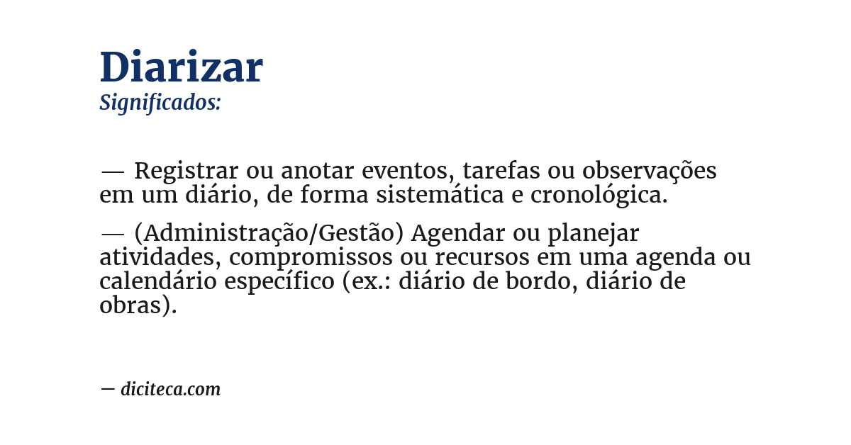 Significado de diarizar