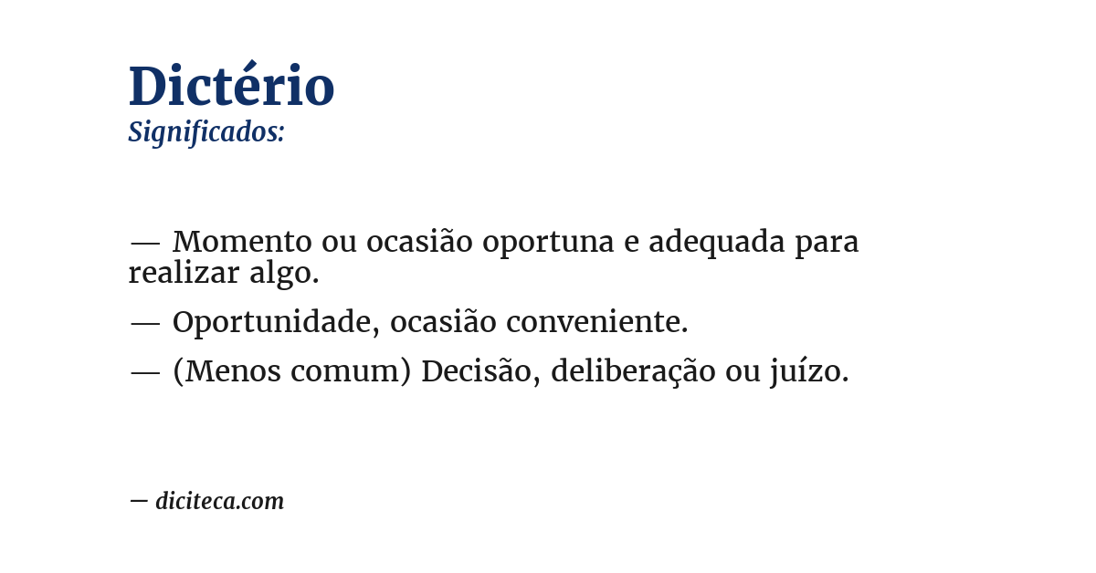 Significado de dictério