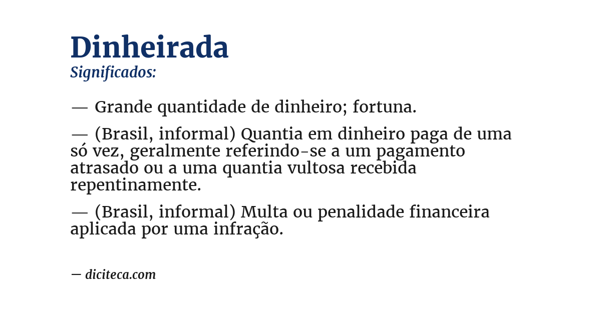 Significado de dinheirada