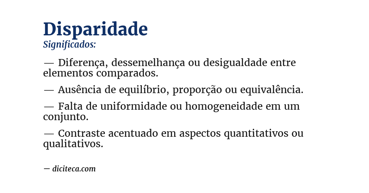 Significado de disparidade
