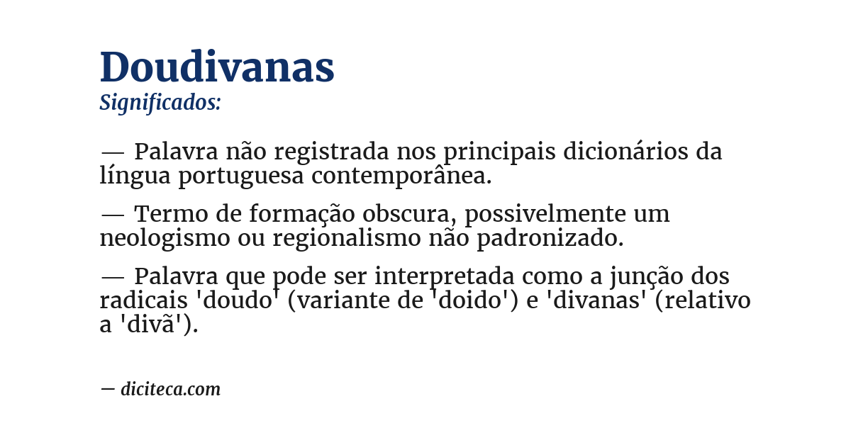 Significado de doudivanas