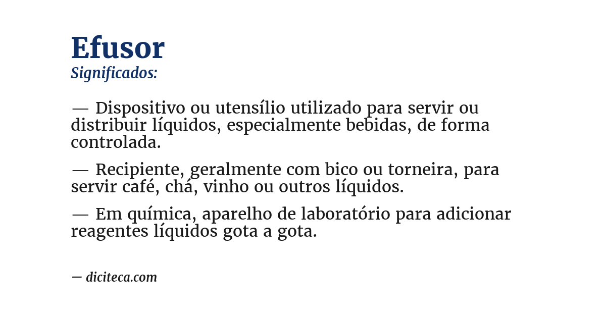 Significado de efusor