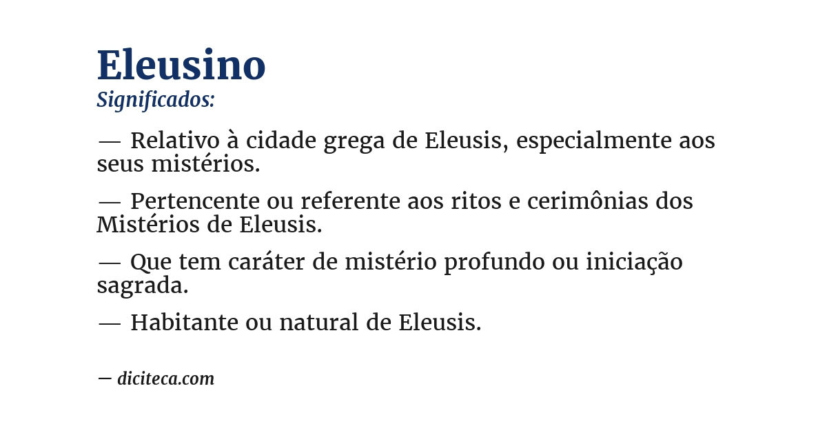 Significado de eleusino