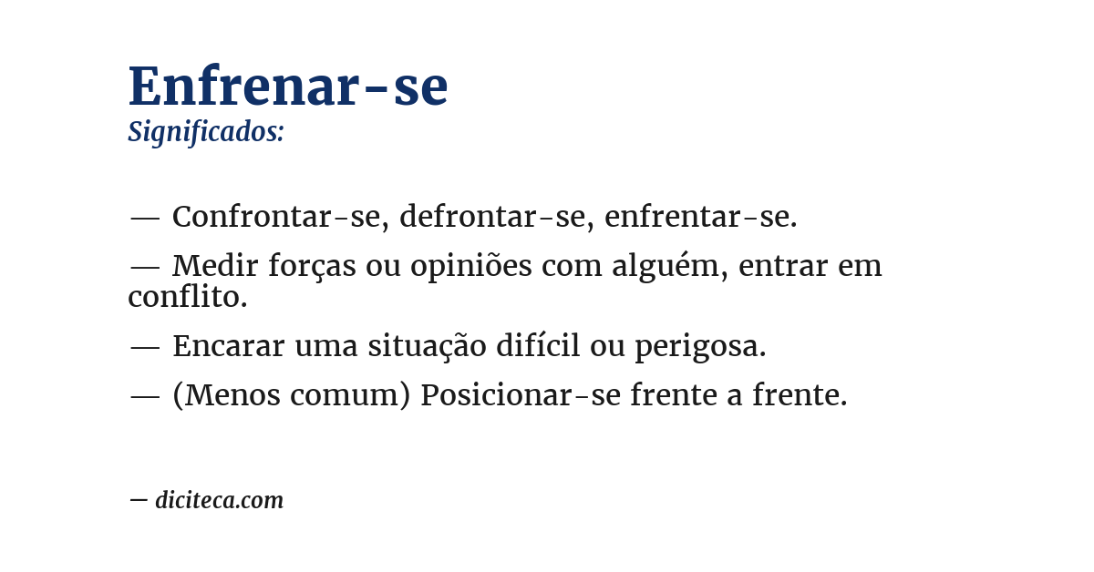 Significado de enfrenar-se
