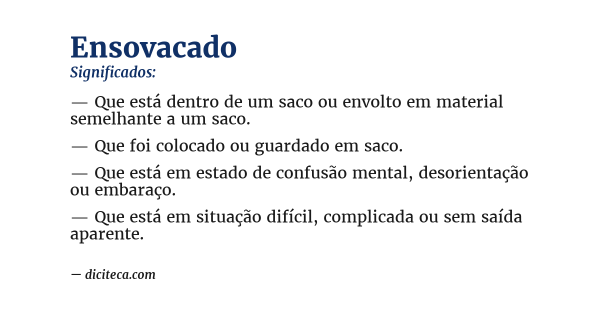 Significado de ensovacado