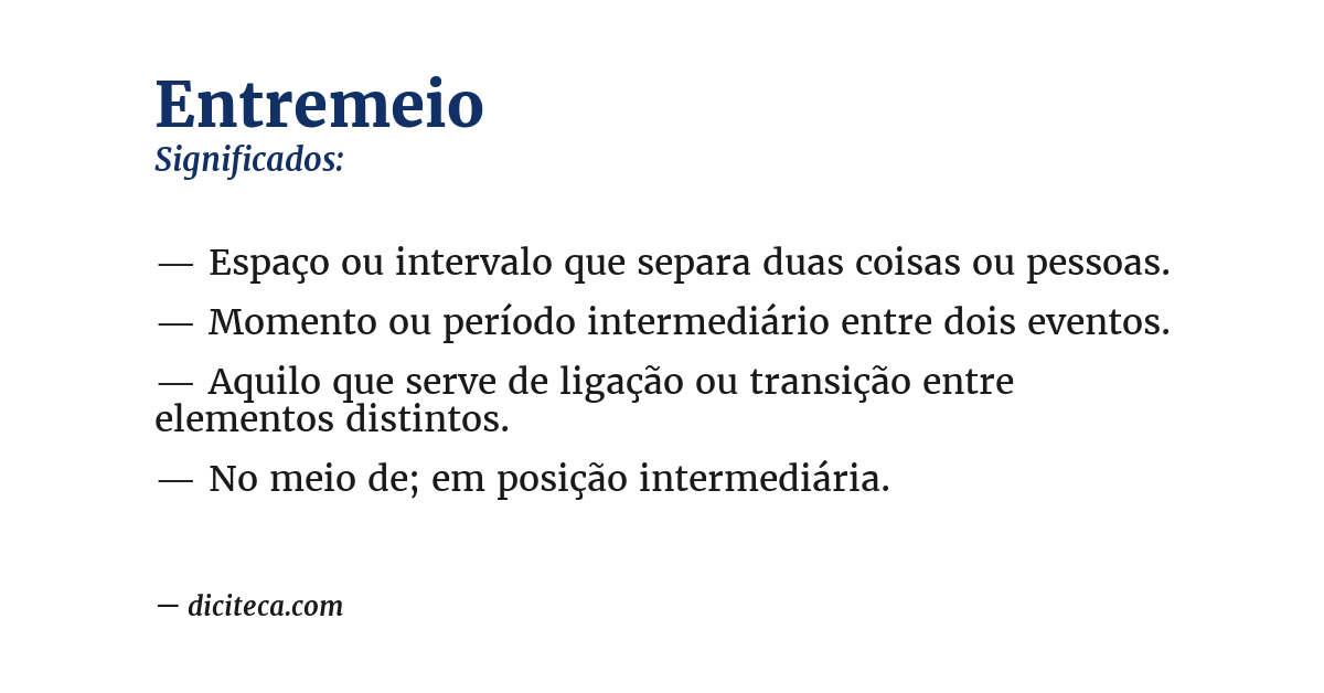 Significado de entremeio