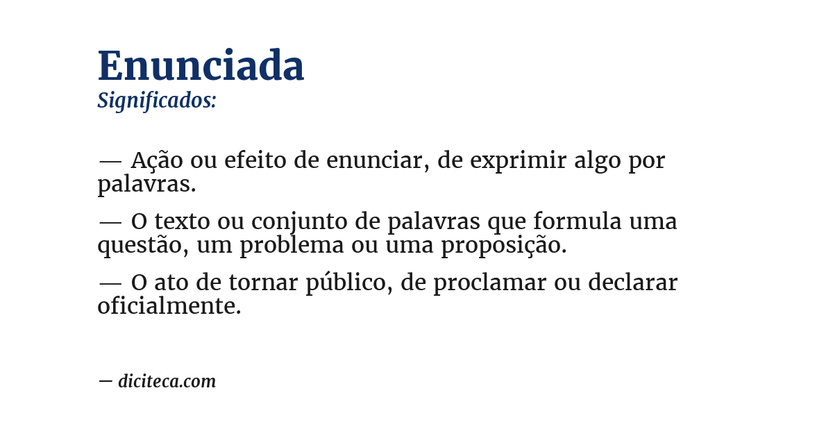 Significado de enunciada