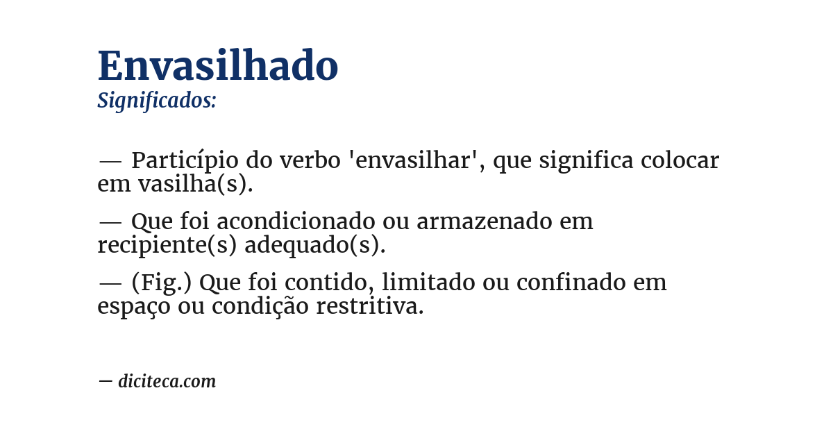 Significado de envasilhado