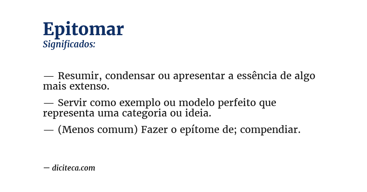 Significado de epitomar