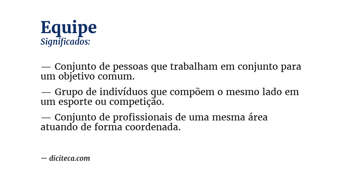 Significado de equipe
