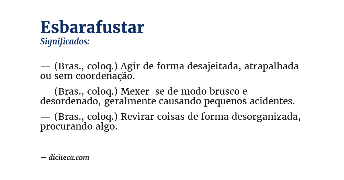 Significado de esbarafustar