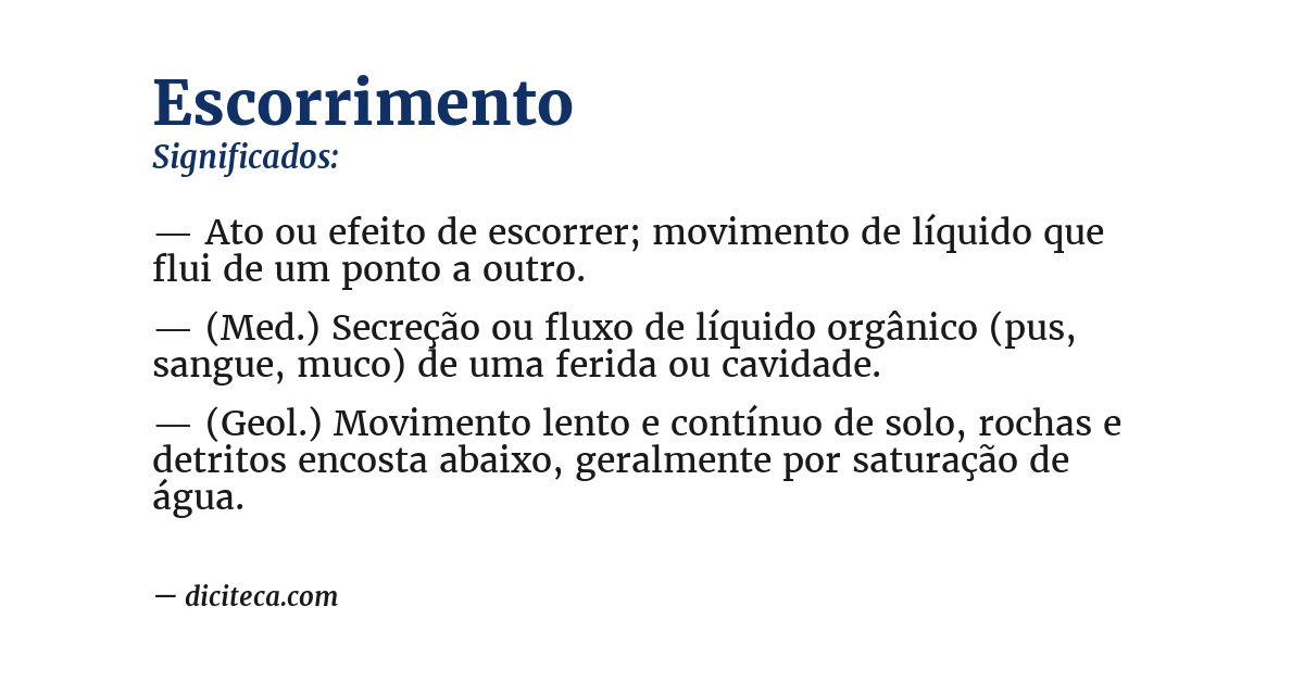 Significado de escorrimento