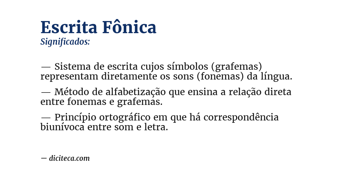 Significado de escrita fônica