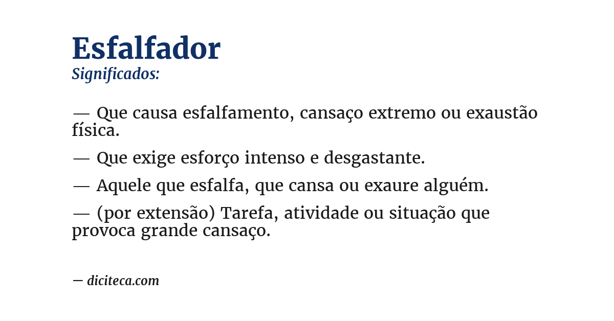 Significado de esfalfador
