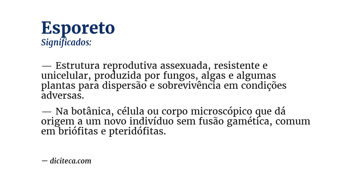 Significado de esporeto