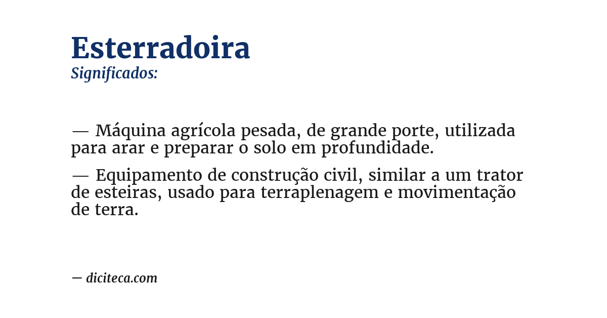 Significado de esterradoira