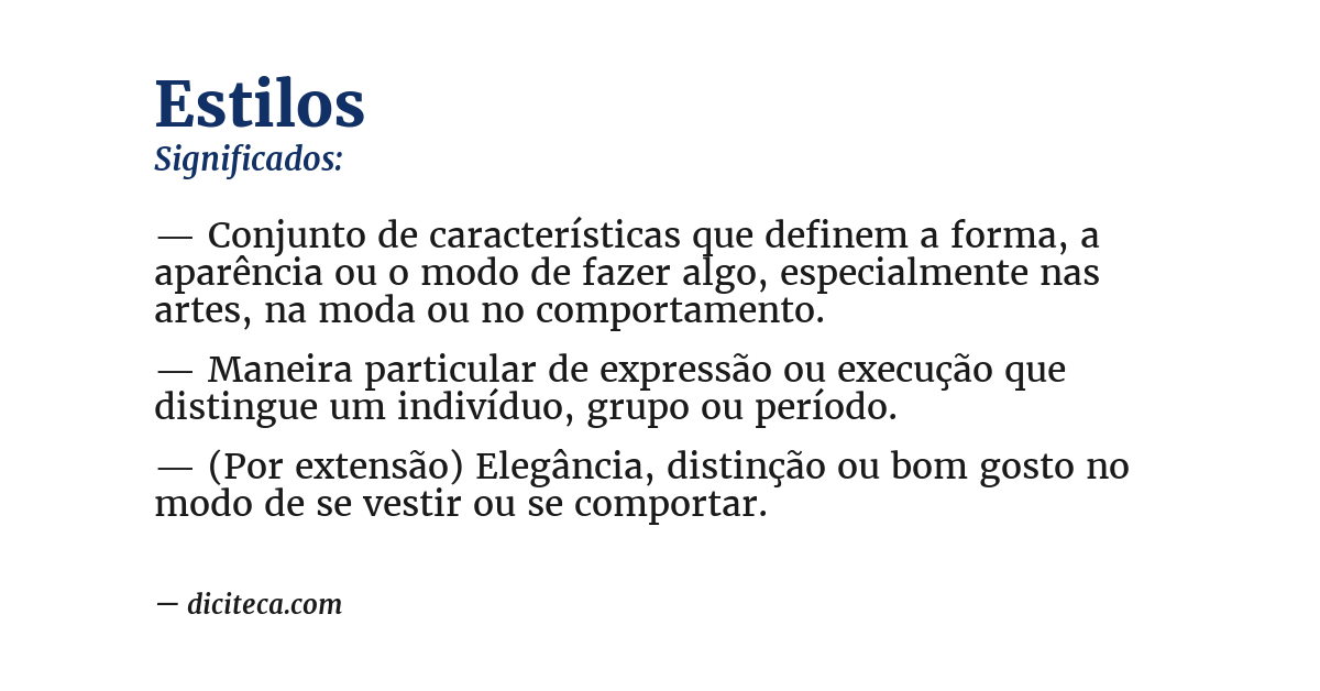 Significado de estilos