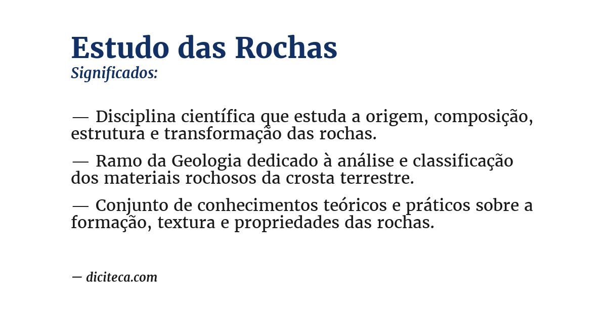Significado de estudo das rochas