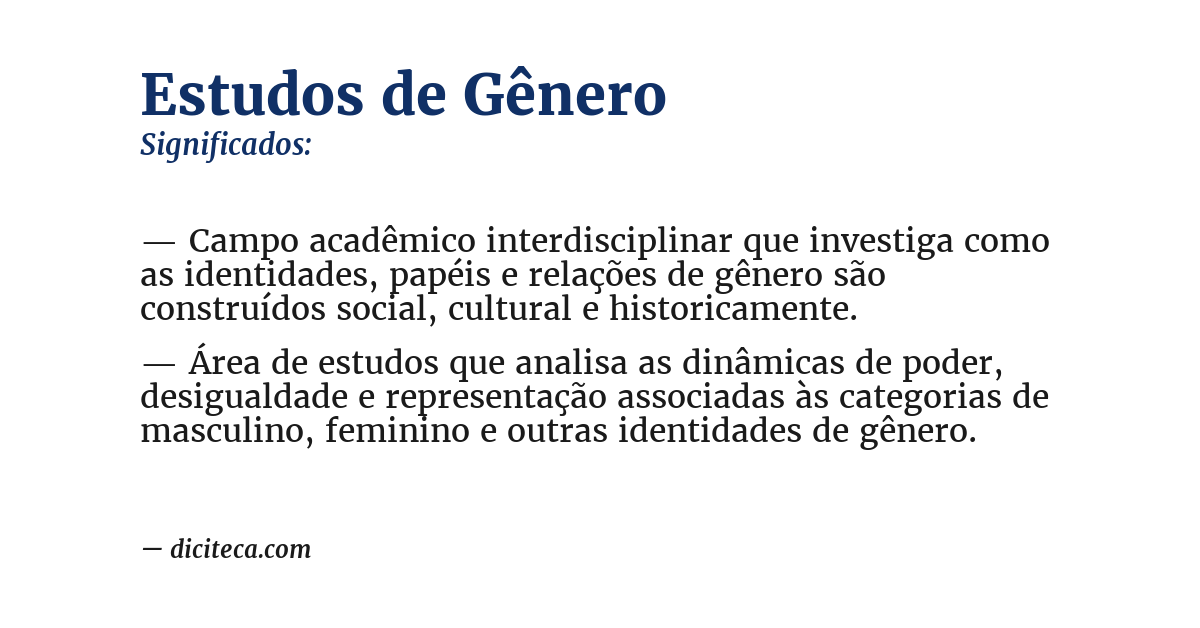 Significado de estudos de gênero