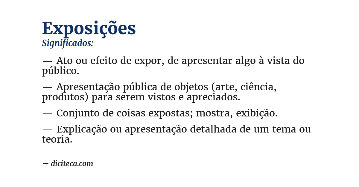 Significado de exposições