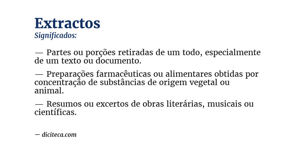 Significado de extractos