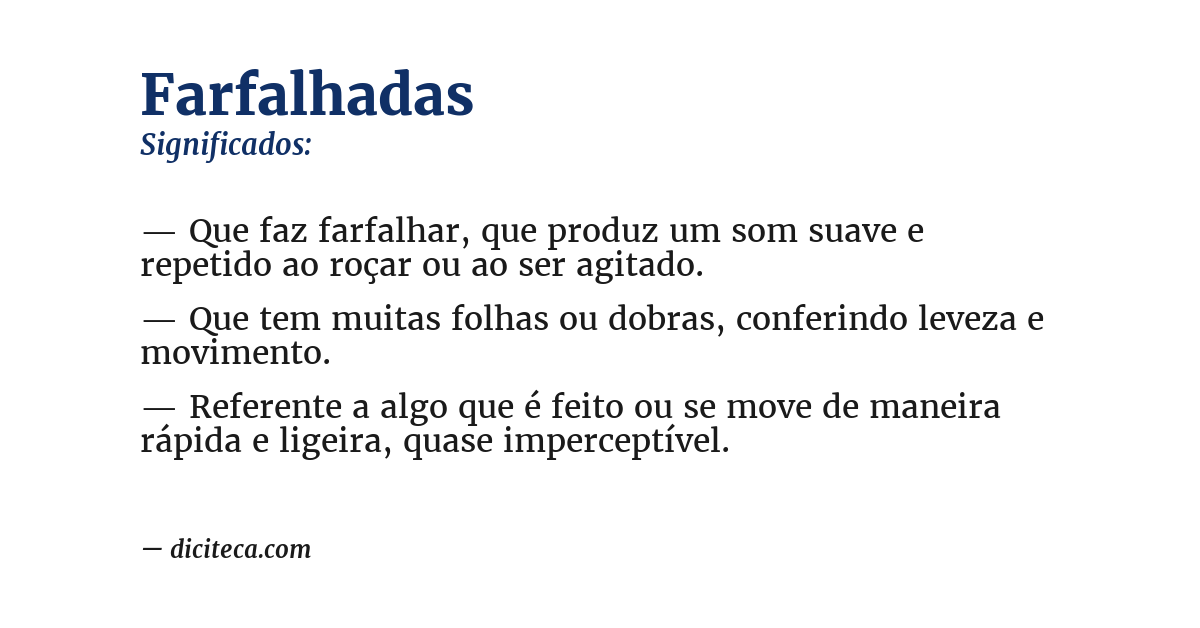 Significado de farfalhadas