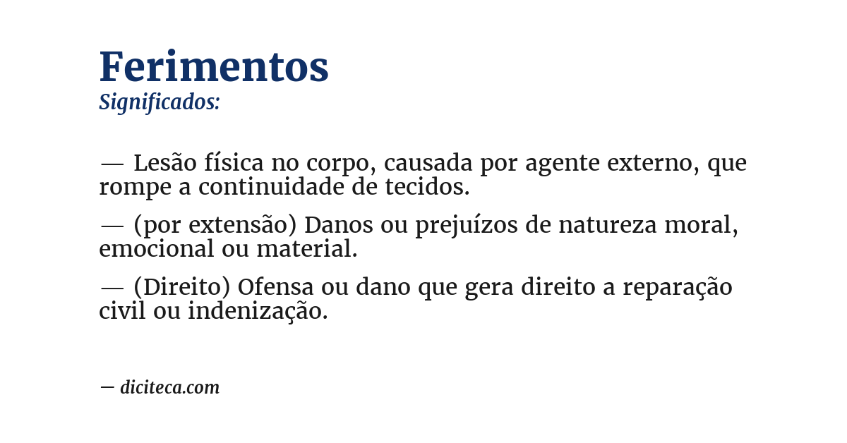 Significado de ferimentos