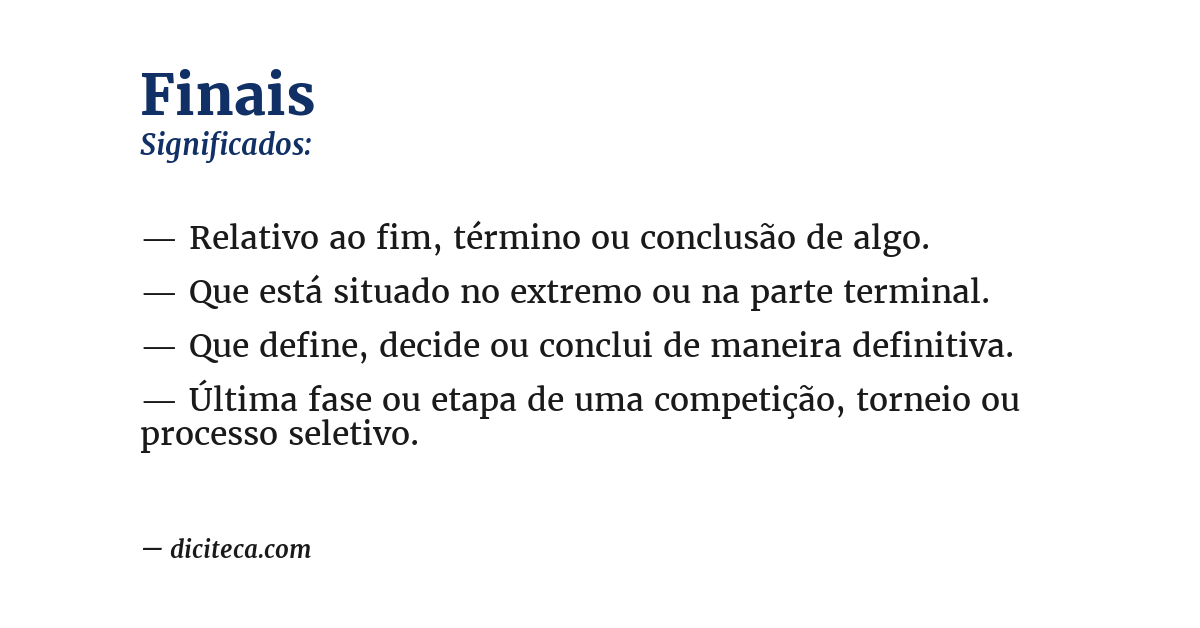 Significado de finais
