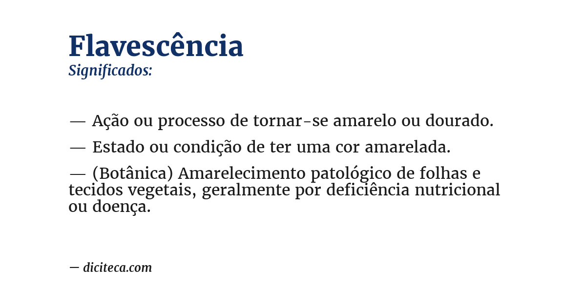 Significado de flavescência