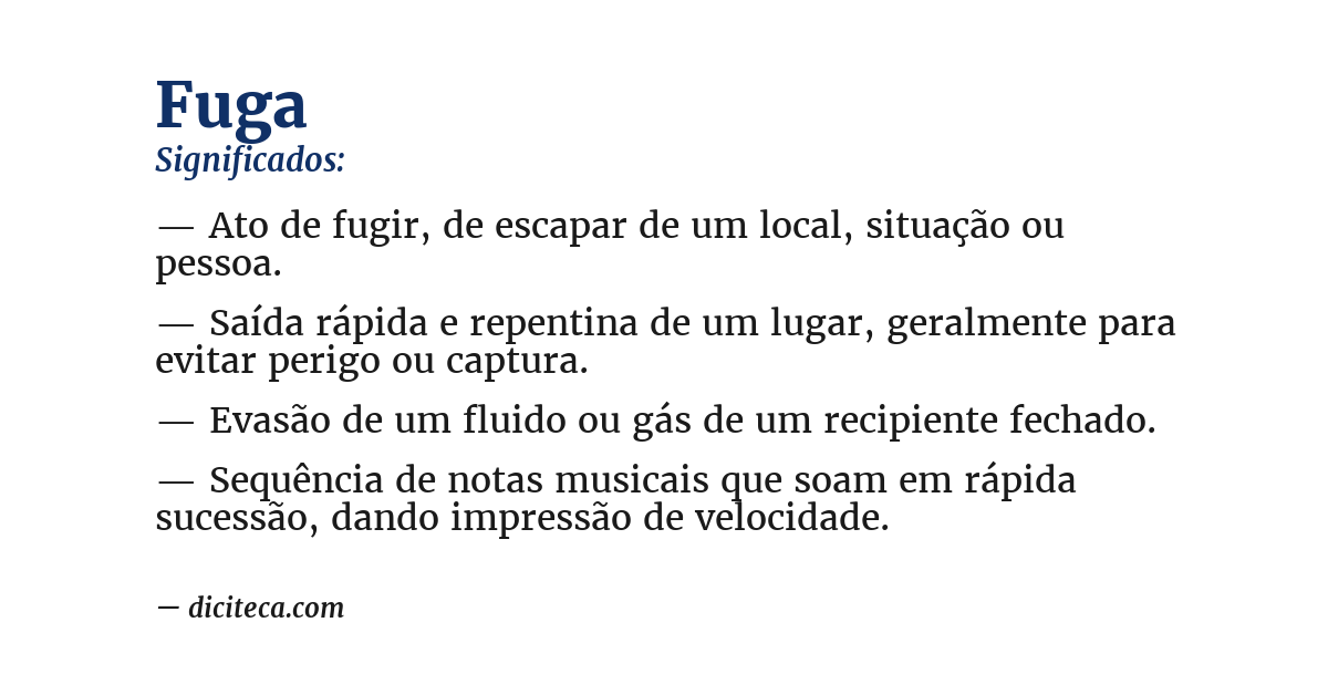 Significado de fuga