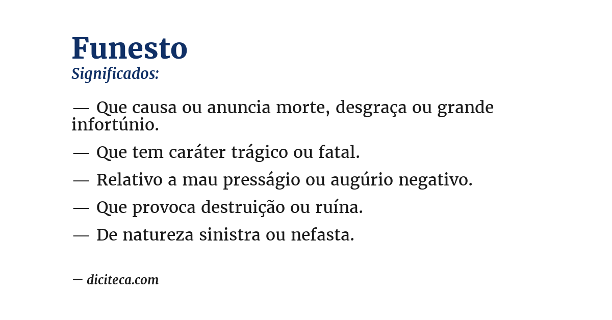 Significado de funesto