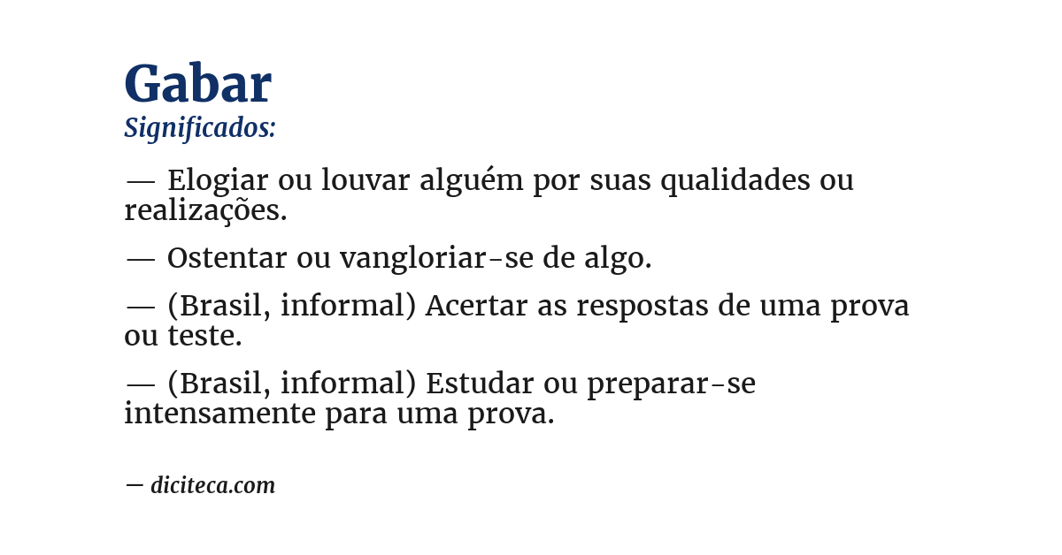 Significado de gabar
