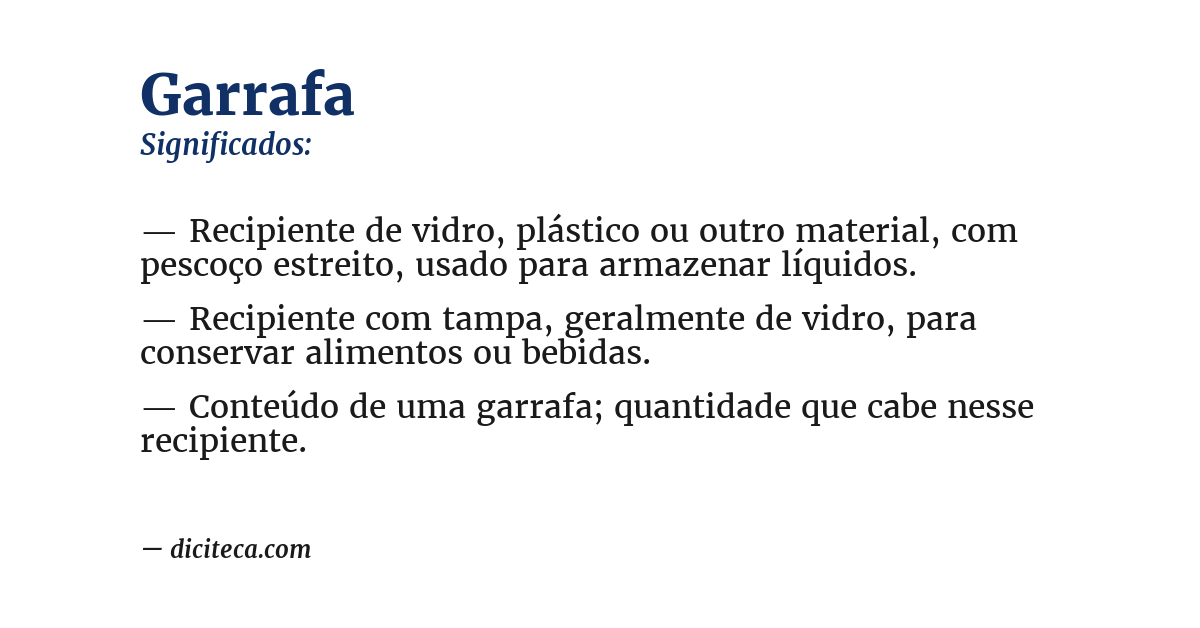 Significado de garrafa