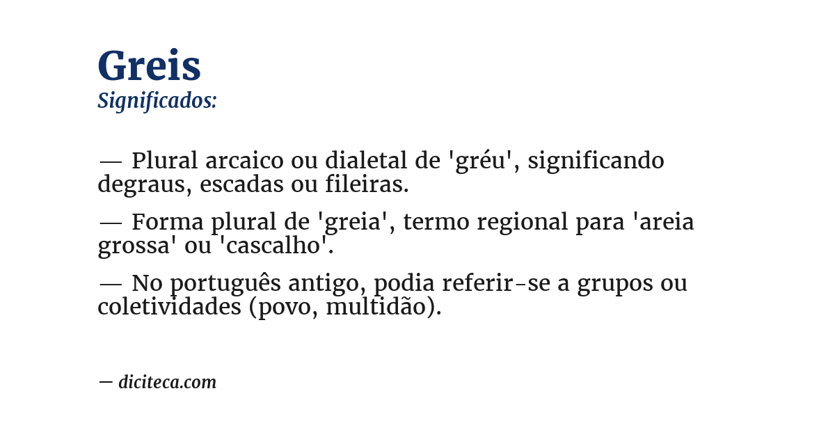 Significado de greis