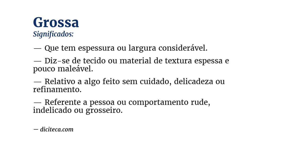 Significado de grossa