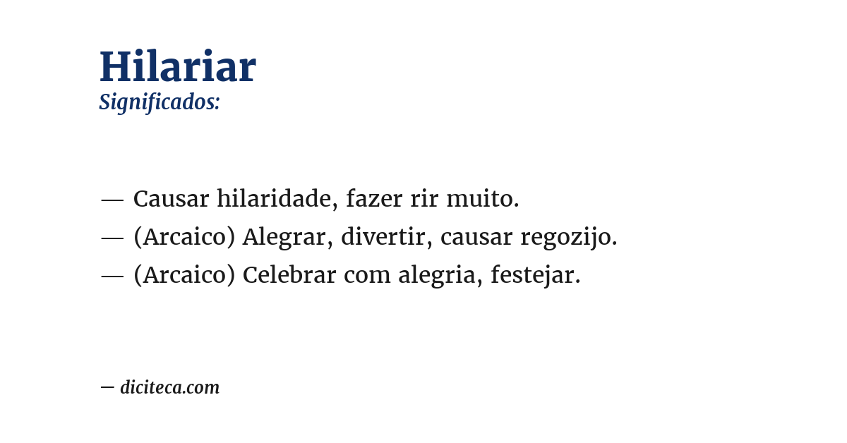 Significado de hilariar