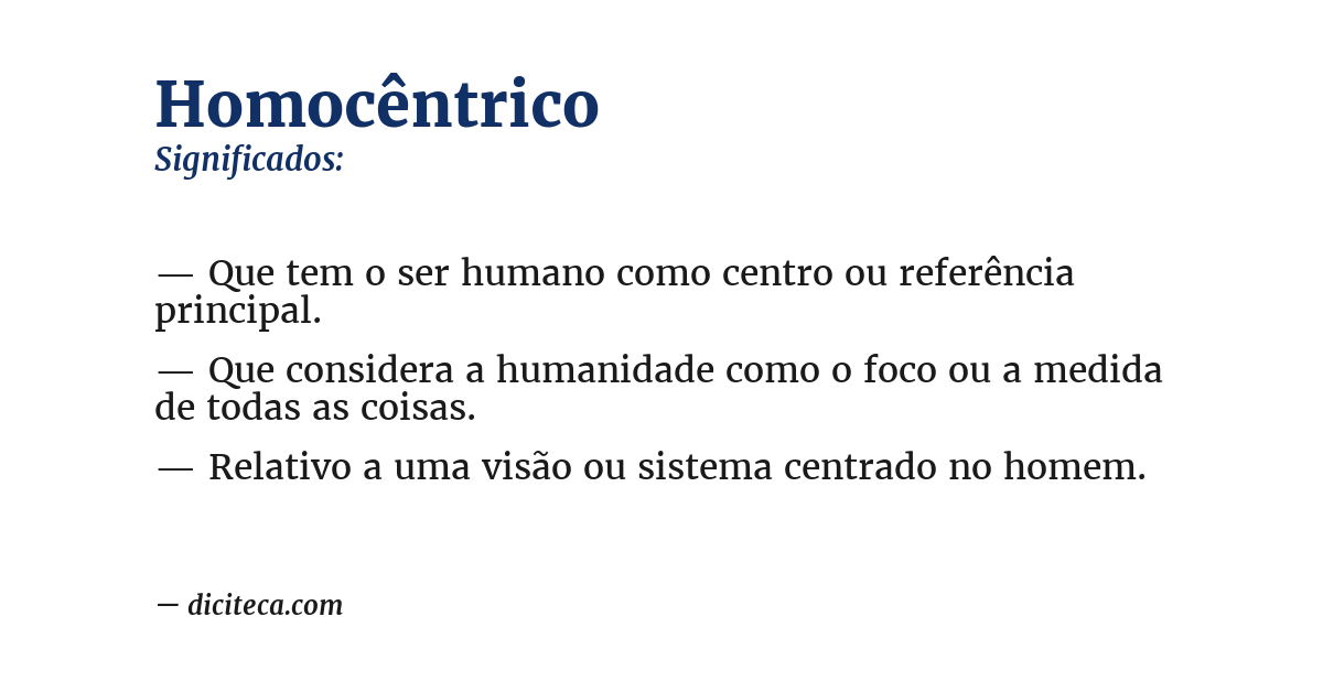 Significado de homocêntrico