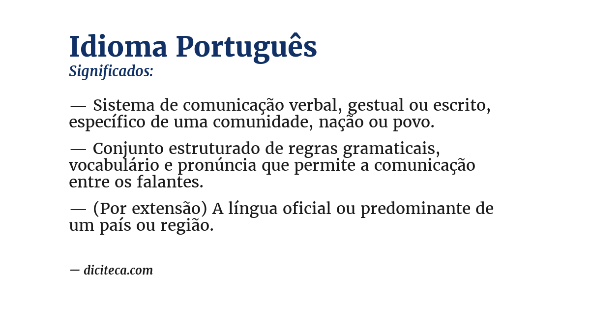 Significado de idioma português