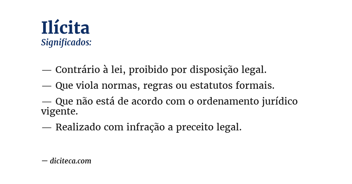 Significado de ilícita