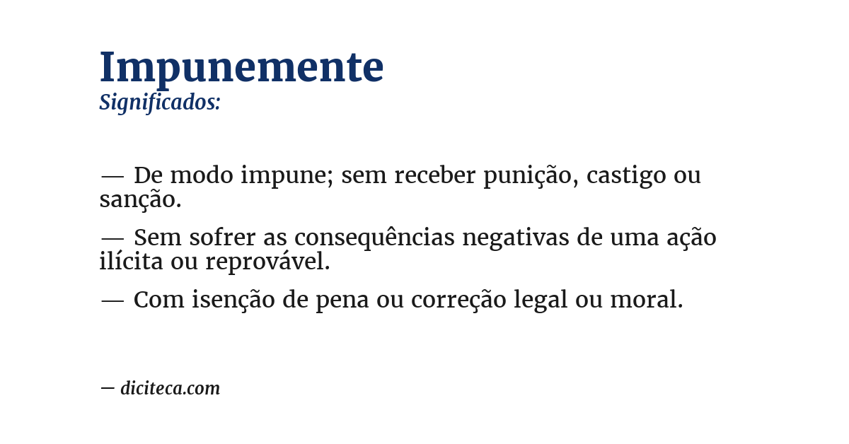 Significado de impunemente