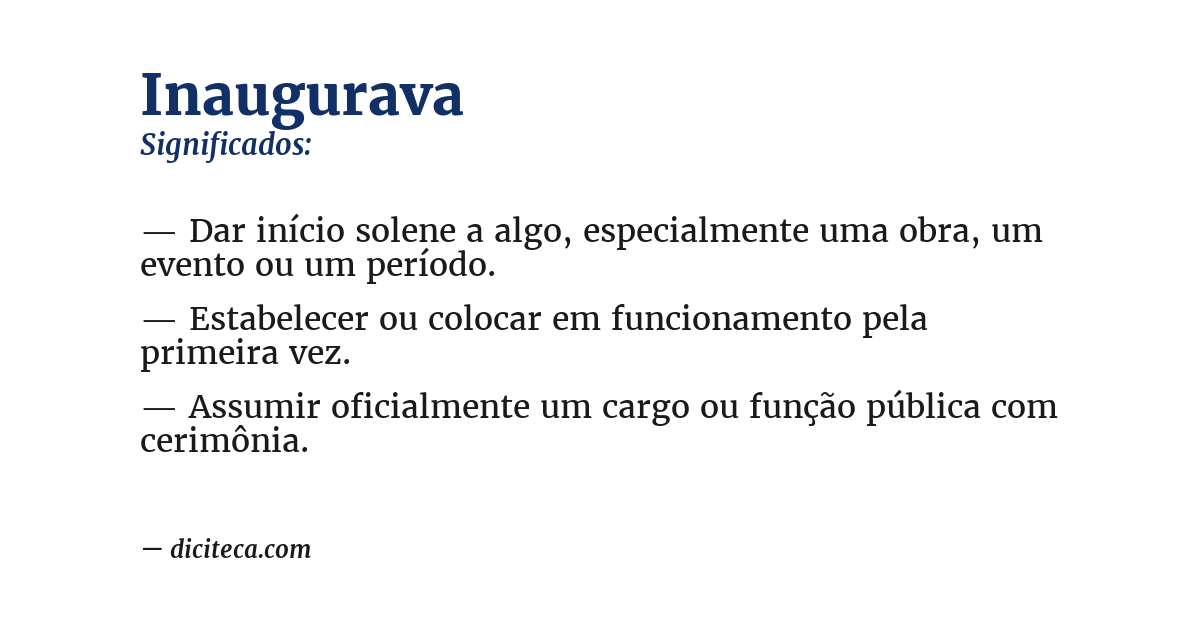 Significado de inaugurava