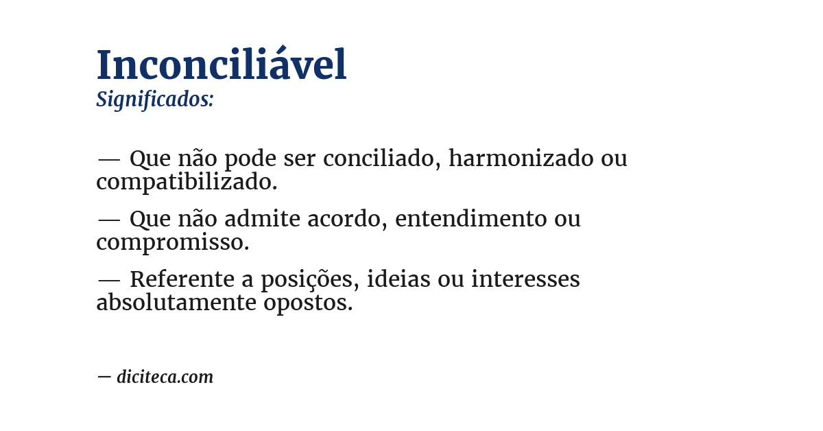 Significado de inconciliável