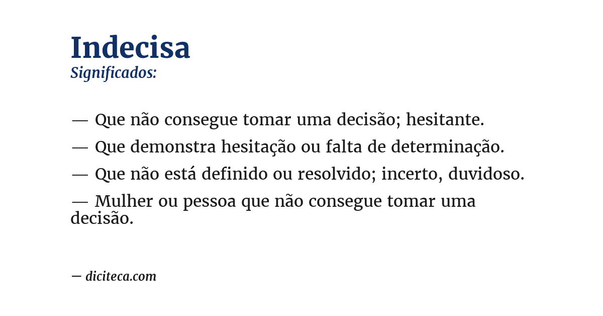 Significado de indecisa