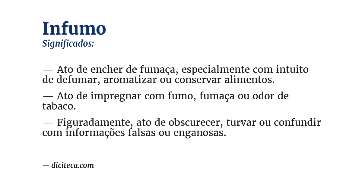 Significado de infumo