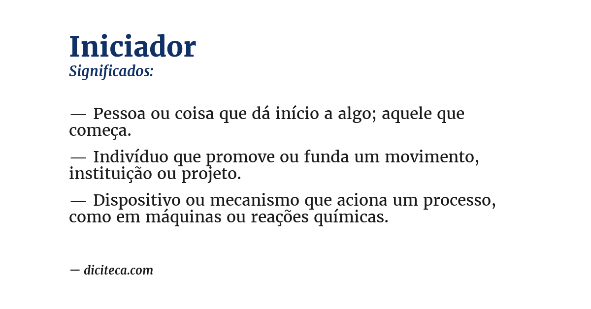Significado de iniciador